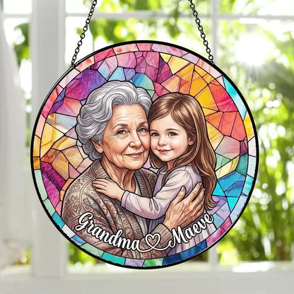 Custom Family Portrait Stained Glass Suncatcher