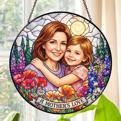 Custom Family Portrait Stained Glass Suncatcher