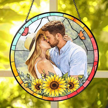 Custom Family Portrait Stained Glass Suncatcher
