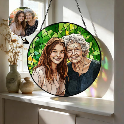 Custom Family Portrait Stained Glass Suncatcher