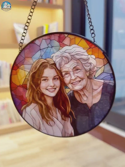 Custom Family Portrait Stained Glass Suncatcher
